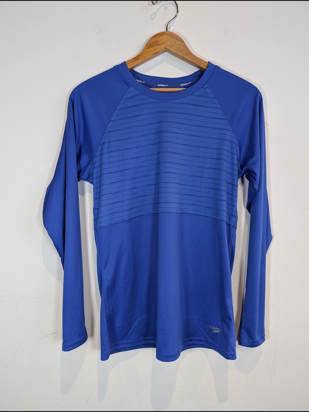 Speedo Royal Blue Long Sleeve Athletic Top, Size Medium